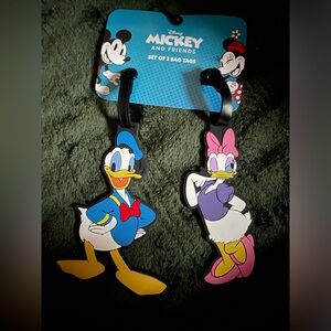 DISNEY DONALD DAISY LUGGAGE ID BAG TAGS (2) ID CARDS  NIP